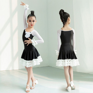 [Còn hàng] D1 / Trẻ em Latin Dance Dress Girls Dance Dress Mùa hè trẻ em cạnh tranh Hiển thị trang phục @ School play @ Junior Trang phục Latin