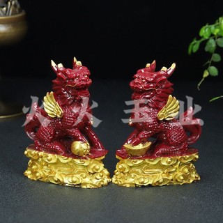 Cinnabar Qilin Đồ trang trí Kirin may mắn Pixiu Nuốt vàng Nafu Town House Transfer An toàn Đồ trang trí gia đình Mở phòng khách tại nhà