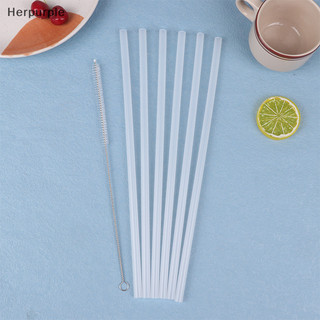 Her 6 Ống Hút Nhựa Trong Suốt Có Thể Tái Sử Dụng Ống Hút Có Bàn Chải Vệ Sinh 31cm Ống Hút Uống Cho Bình Nước Du Lịch Tumblers Phụ Kiện VN
