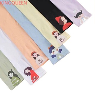 Kingqueen Chống Nắng Tay Bao Da Ngoài Trời Mỏng Chống Tia UV Cách Nhiệt Hoạt Hình Cô Gái Nylon Dài Tay Găng Tay Rời Cánh Tay Ấm Áp Chống Nắng