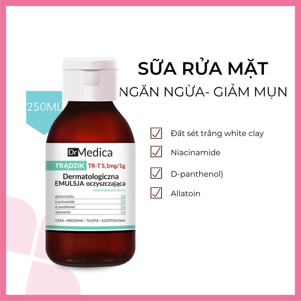 Ảnh 2 của Sữa rửa mặt Bielenda Dr Medica Anti-Acne Dermatological làm sạch sâu, hỗ trợ giảm mụn 250ml