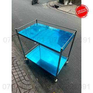 Xe đẩy inox, kệ inox, kệ spa, xe đẩy dụng cụ 50 x 80 2-3 tầng
