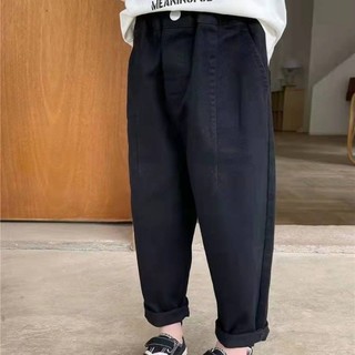 2024 Mới Quần Cho Bé Màu Trơn Trẻ Em Nhân Quả Thời Trang Quần Rời Ghép Túi Bông Tai Kẹp Quần Cotton Bé Trai Quần Áo Trẻ Em