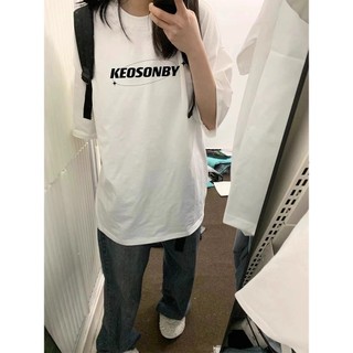 Áo phông nữ trắng form rộng mùa hè local brand SALUTE áo thun in hình thiết kế ban đầu fashion 100% cotton J0001