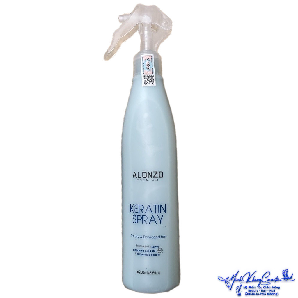 Xịt dưỡng chống chẻ ngọn tóc Alonzo Keratin Spray 250ml - MK