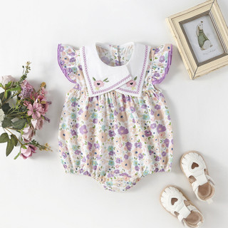 Quần áo cho bé mùa hè bé gái hoa quần áo liền quần bé gái quần áo mùa hè bé onesie