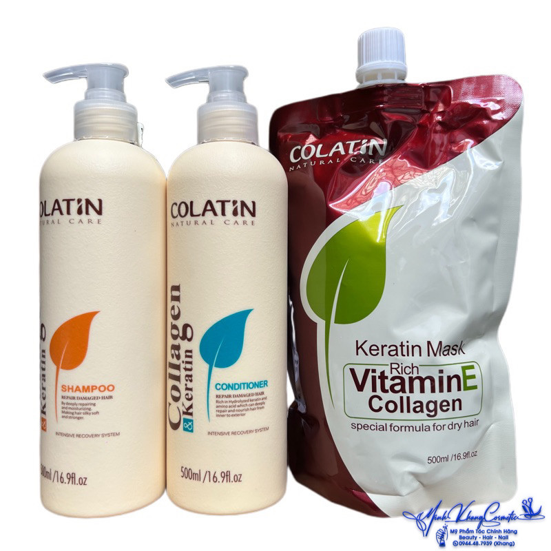 Combo gội xả và hấp Keratin Vitamin E Colatin Bingo 500mlx3 ( chính hãng ) - MK