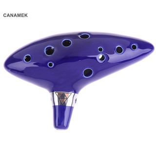 Canamek 12 Lỗ ocarina gốm alto C huyền thoại nhạc cụ màu xanh Mới