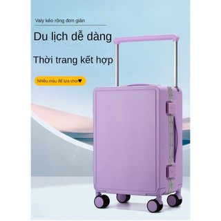 Vali nam nữ khung nhôm kiểu mới Nhấn nút bật mở valy khóa mật mã bánh xe im lặng 20 inch 24 inch vali kéo lên máy bay