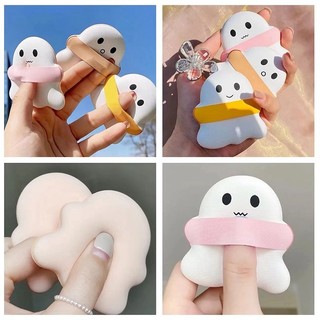 Hoạt Hình Mềm Bột Puff Ghost Trang Điểm Xốp Có Thể Giặt Được Mini Mỹ Phẩm Mặt Bột Nhẹ Puff Trang Điểm Dụng Cụ
