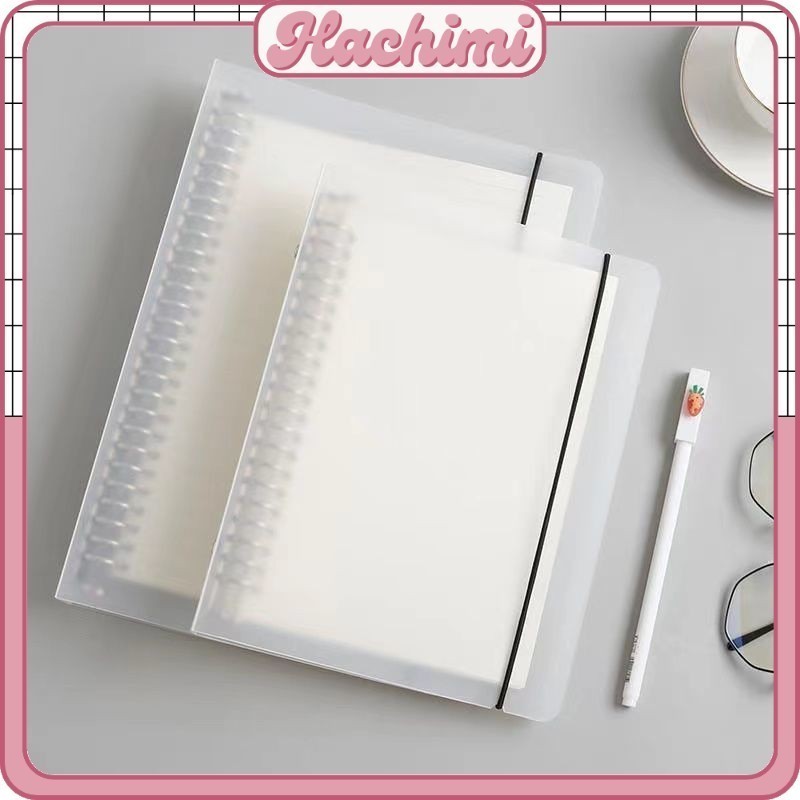 Bìa Sổ còng A5 B5 A4 100 Trang Kẻ Caro Kẻ Ngang Trong Suốt Vở Tập Cute Bullet làm sổ ghi chép, Journ