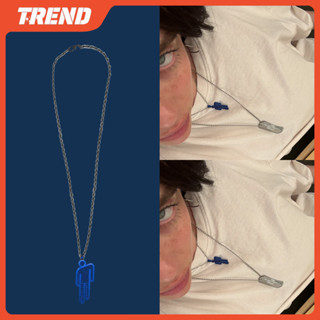Billie Eilish HIT ME HARD And SOFT BLUE BLOHSH NECKLACE Mặt Vòng cổ nam nữ Hip Hop Phụ kiện thời trang sưu tập Quà tặng