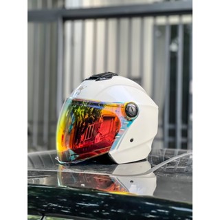 Nón Bảo Hiểm 3/4 Royal XH01 Trắng Bóng Kèm Tem KYT Kính Revo (Bản 2024)