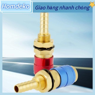 Homdeko 2pc đồng 8mm làm mát bằng khí & nước đầu nối nhanh cho máy hàn mig tig đèn pin đỏ/xanh dương