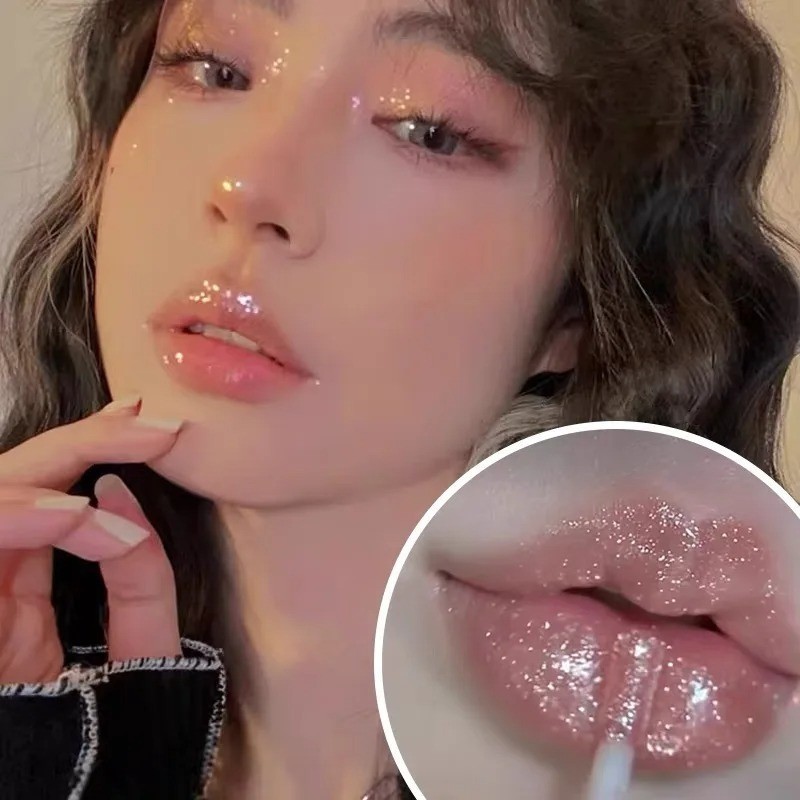 5 Màu Chống Thấm Nước Kim Cương Shimmer Lấp Lánh Son Bóng Lấp Lánh Lấp Lánh Chất Lỏng Son Môi Kim Cư