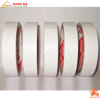 ( Combo 8 Cuộn) Băng keo 2 mặt 2.5F keo dán giấy trong suốt