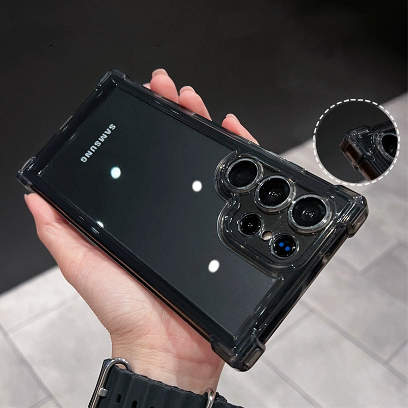 Ốp Lưng Chống Sốc Sang Trọng Trong Suốt Cho Samsung Galaxy S24 S23 S22 FE Plus S24 Ultra A34 A54 A15 A25 A35 A55 A53 5G Bìa Acrylic Cứng
