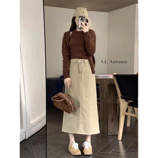 Mùa Hè 2024 Phong Cách Mới Cao Cấp Chữ a Váy Phiên Bản Hàn Quốc Đơn Giản Thường Ngày Phù Hợp Với Retro Thường Ngày Thẳng Denim Váy chữ a
