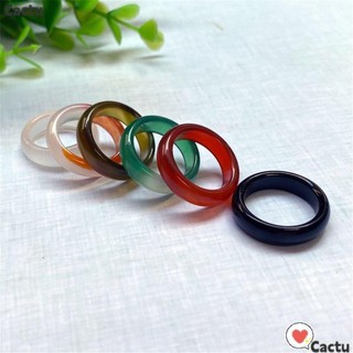 [Ready Stock] Nhẫn mã não màu xanh lá/ đen nhiều màu sắc thời trang unisex
