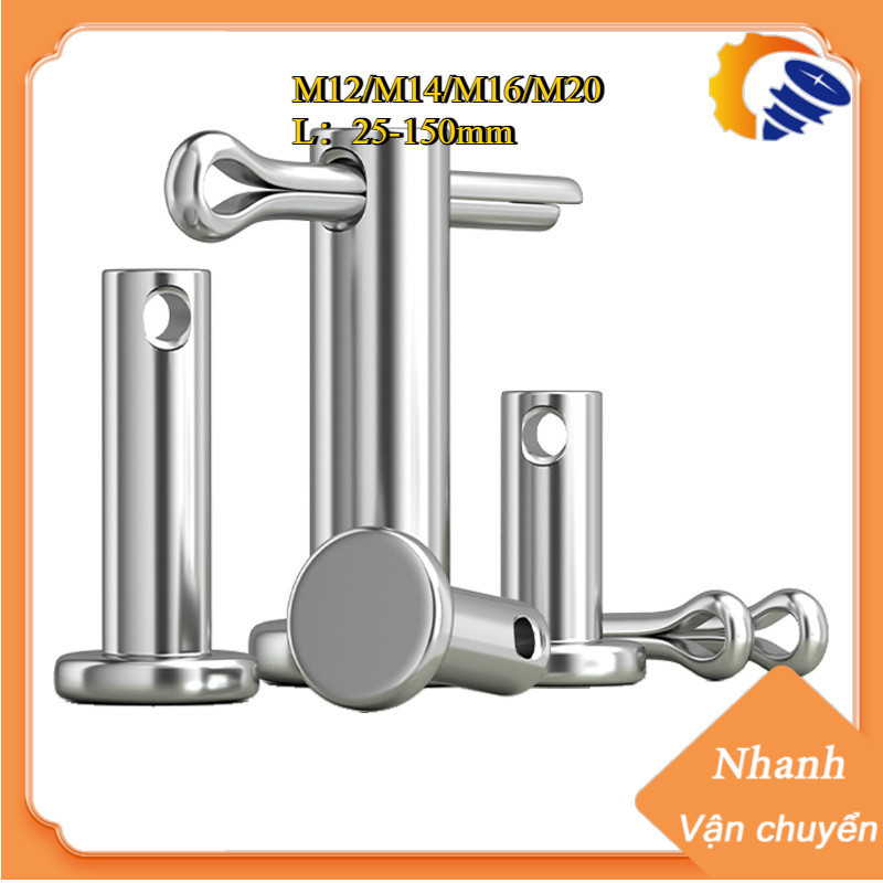 M12 / M14 / M16 / M20 Trục gài chốt chẻ, chốt định vị bắt chốt chẻ inox 304 ，Chốt chẻ [ZQ-DM-1]
