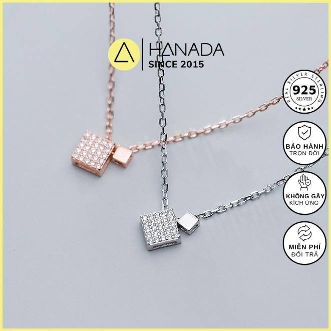 Dây Chuyền Bạc 925 Hanada Vuông Đá 0167 H3