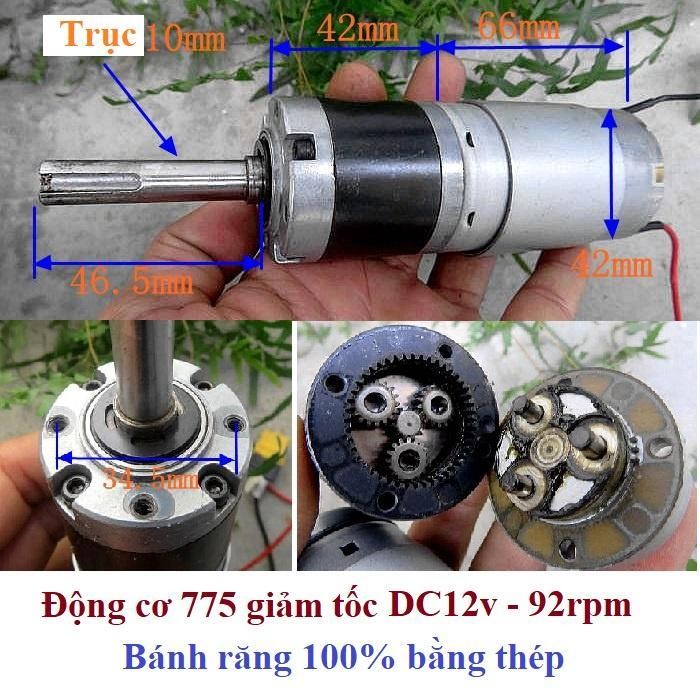 Động cơ giảm tốc cỡ trung Motor 550, 775