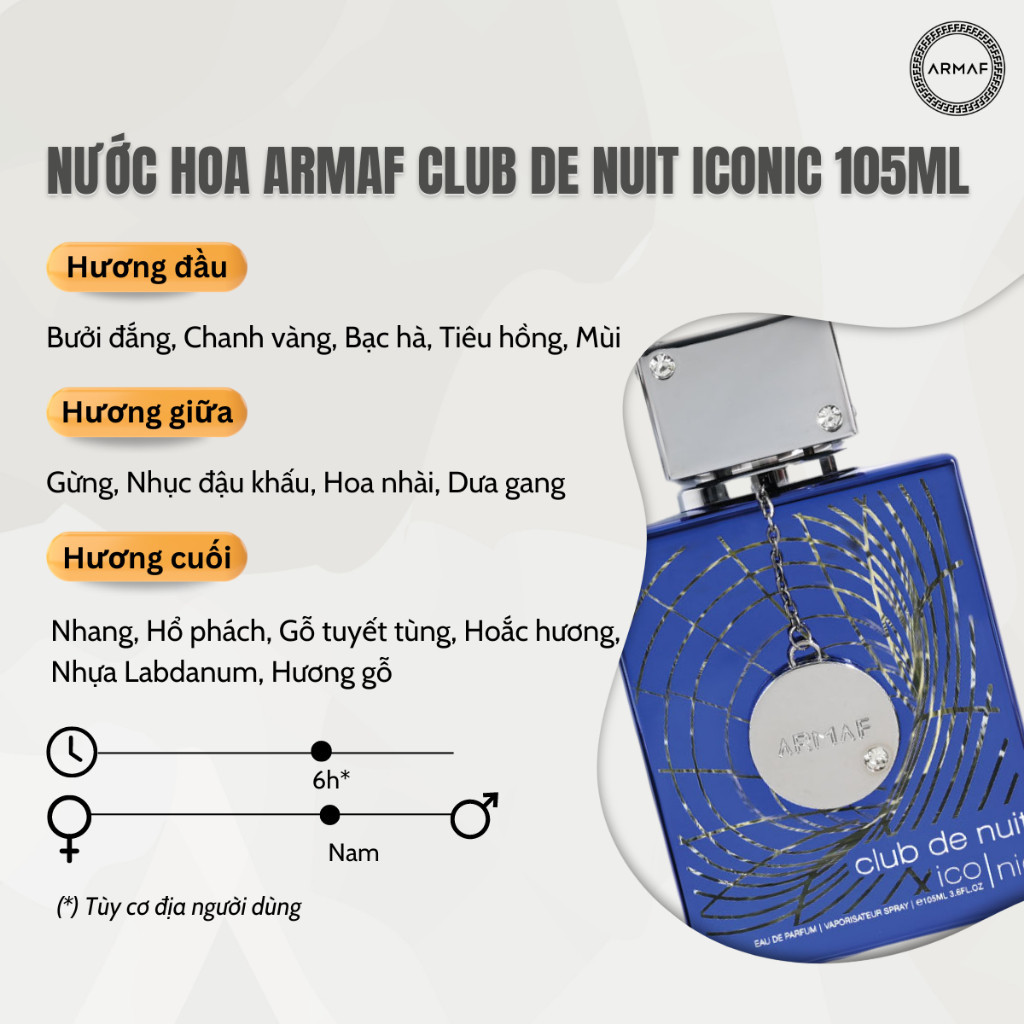 Nước Hoa Nam,Nữ Armaf Club de Nuit 105ml - Chính Hãng Cty | BigBuy360 - bigbuy360.vn