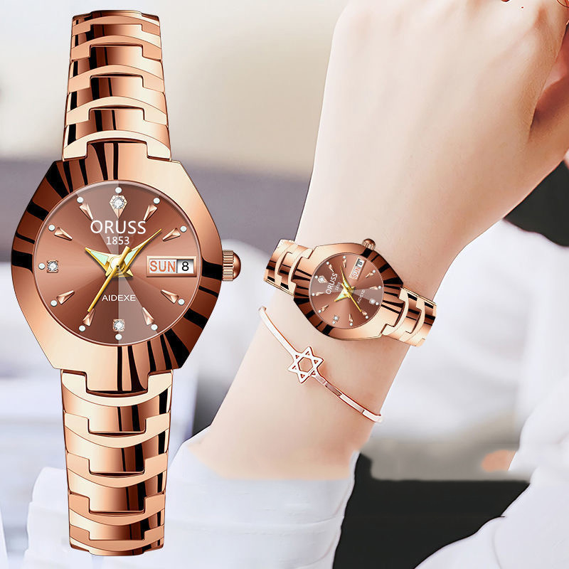 (3 màu) Đồng hồ nữ thời trang Dây Titan không gỉ Đồng hồ Bộ trang sức ORUSS - DH20