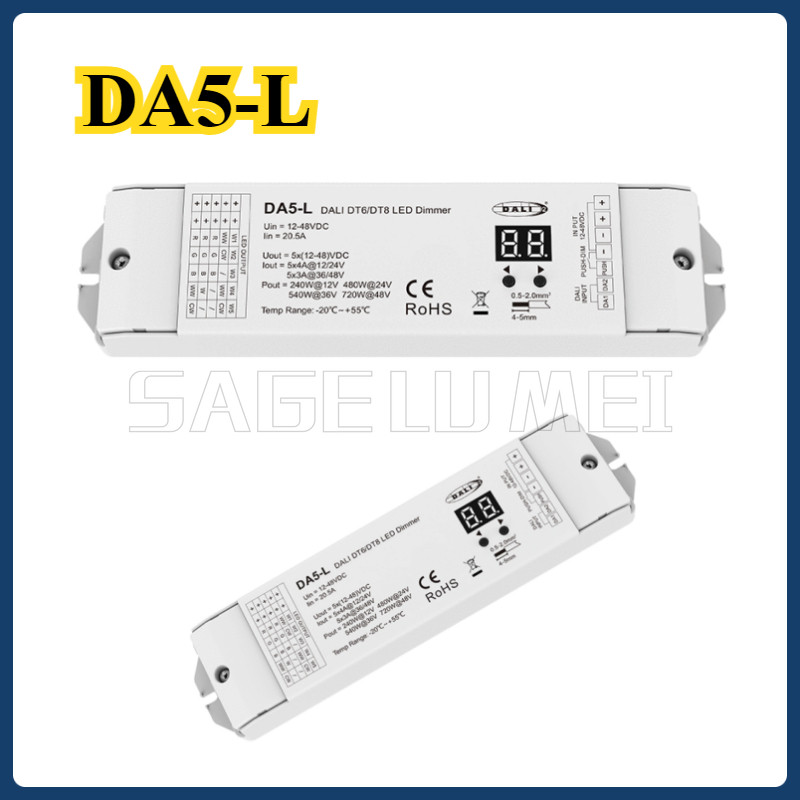 Da5-l (DT6 / DT8) Dành Cho RGB RGB RGB RGBCCT Dải Đèn LED Băng5CH * 4A 12V-48VDC CV DALI LED Bộ Điều