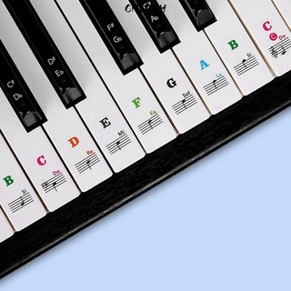 Nhãn dán tập Piano CHLOCH, Decal phím đàn Piano có thể tái sử dụng trong suốt, Đồ dùng âm nhạc có thể tháo rời Thẻ biểu tượng bàn phím