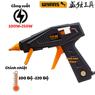 Súng bắn keo nến 11mm công nghiệp công suất lớn 100W-250W Wynn's làm nóng siêu nhanh ra keo đều, có chỉnh nhiệt