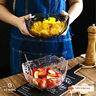 Bát Tô Thuỷ Tinh Đẹp [NHẬT] [VIỀN VÀNG] đựng hoa quả, salad, trang trí nhà cửa, thuỷ tinh chịu nhiệt