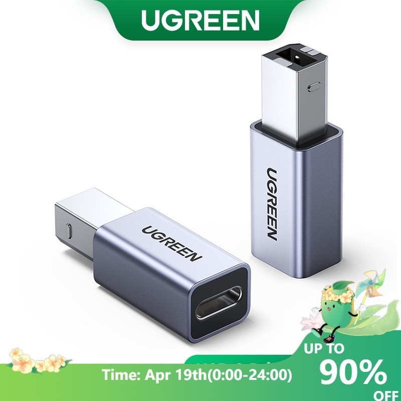 UGREEN Chính Hãng USB C Máy In Adapter Loại C Nữ Sang USB 2.0 B Nam Máy Quét Máy Fax