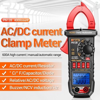 Aneng PN128 Máy đo kẹp 4000 Đếm 600A AC / DC Ampe kế dòng điện Vôn kế Máy kiểm tra điện True RMS Đồng hồ vạn năng kỹ thuật số Công cụ kẹp Đo điện trở Tụ điện Diode Hz Nhiệt độ