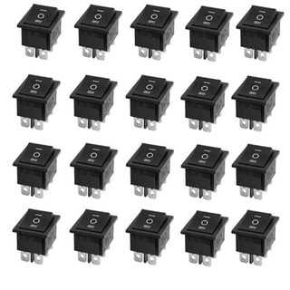 20 chiếc ac250v 6a kcd1 kcd1-203 21x15mm tàu công tắc rocker nút nguồn 6 pin 3 vị trí công tắc chìa khóa màu đen