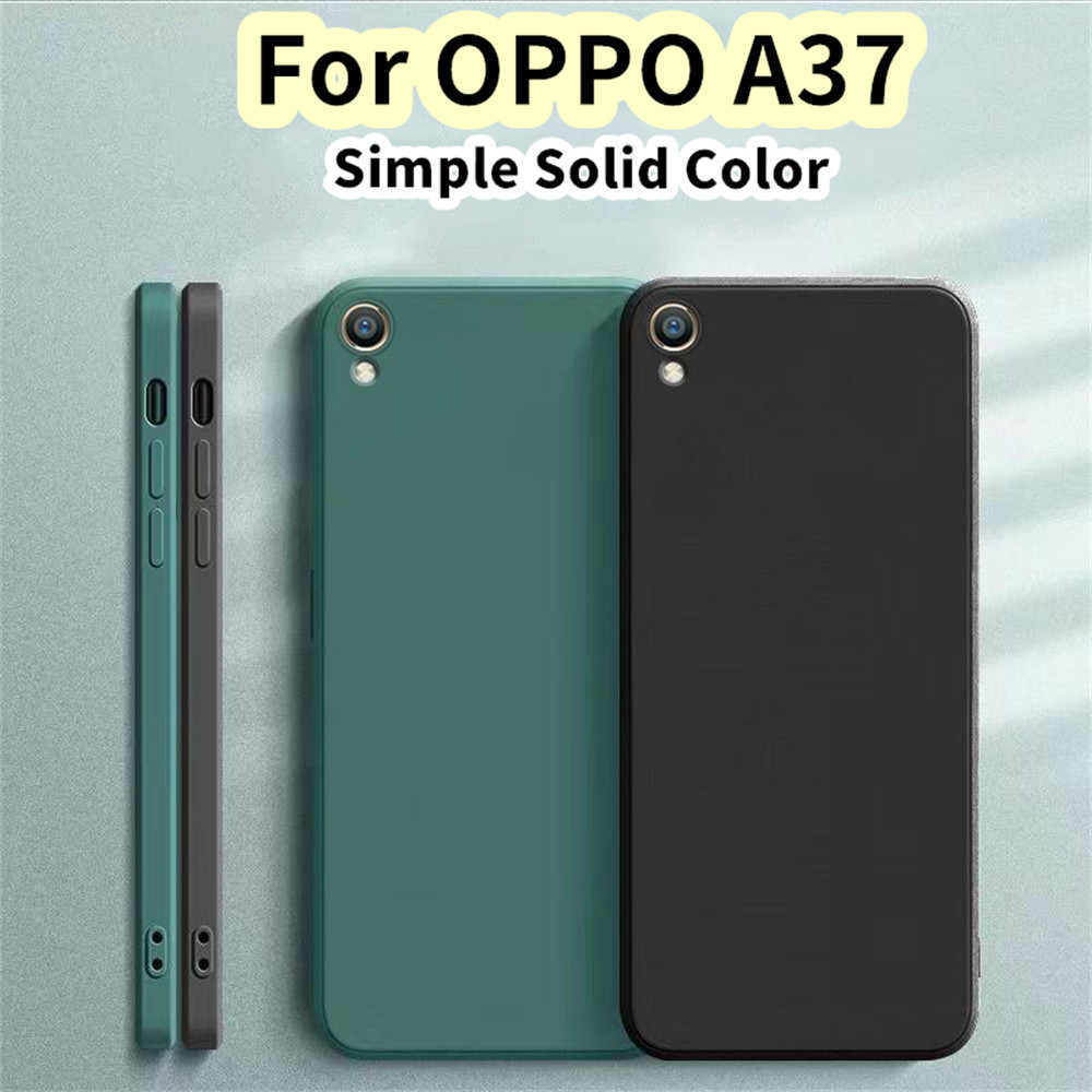 [Sẵn Sàng] Dành Cho OPPO A37 Ốp Lưng Silicon Full Ốp Lưng Điện Thoại Màu Trơn Cổ Điển Viền Thẳng