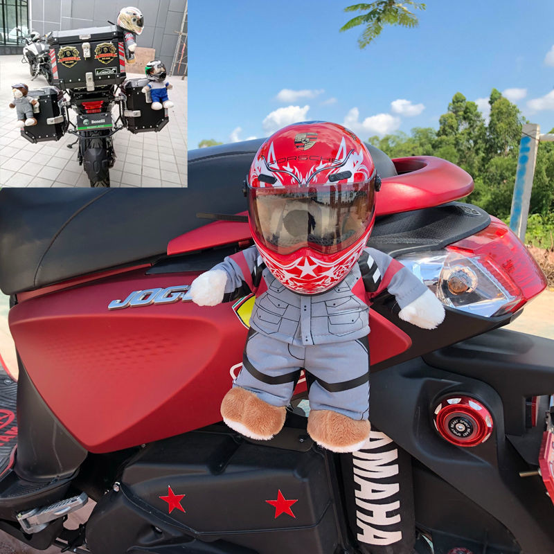 Xe Máy Gấu Mũ Bảo Hiểm Máy BMW Sửa Chữa Gấu Rally Gấu Rider Gấu Treo Đuôi Hộp Trang Trí Xe Máy Búp B