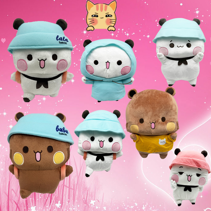 Bct Bubu và Dudu Panda Sang Trọng Hoạt Hình Dễ Thương Gấu Trúc Gấu Kawaii Búp Bê Nhồi Bông Gối Mềm Đ