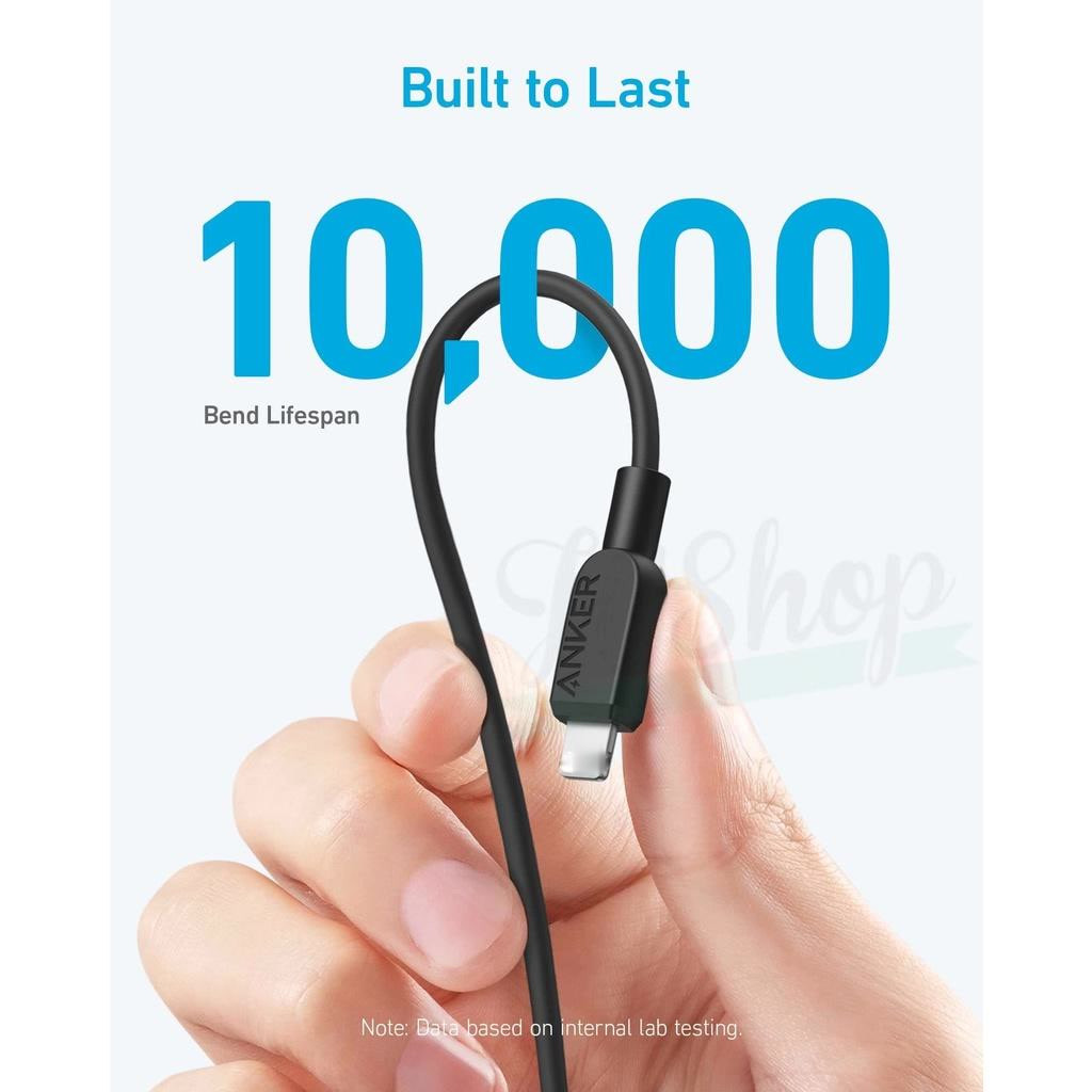 Cáp sạc nhanh Anker 310 A81A1 0.9m /A81A2 A81B5 A81B6 1.8m sạc nhanh cho 8 x xs xs max 11 12 13 14 PRO MAX | BigBuy360 - bigbuy360.vn