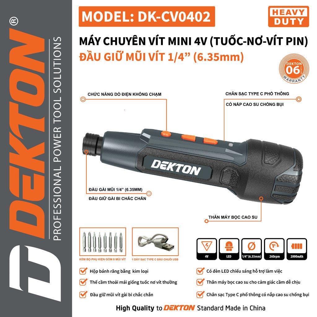 Máy bắt vít dùng pin 4V DEKTON Dk-CV0402 Chính Hãng Dekton GIá TỐT