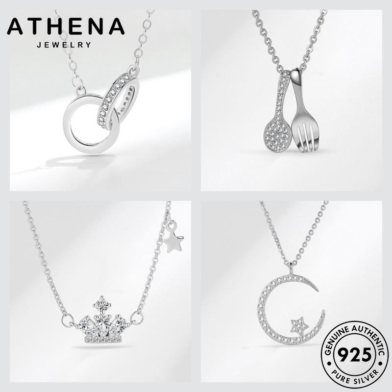 Athena JEWELLY Nữ 925 Moissanite Vòng Cổ Bạc Vàng Kim Cương Thời Trang M115