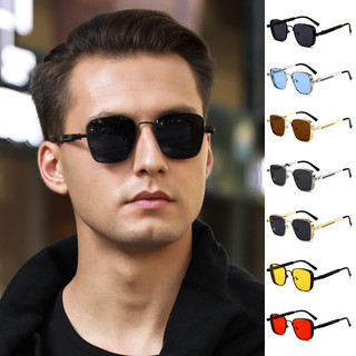 Nam vuông steampunk kính mát thời trang nam nữ kim loại kính chống nắng ngoài trời chống tia uv kính mắt cho kính mát unisex