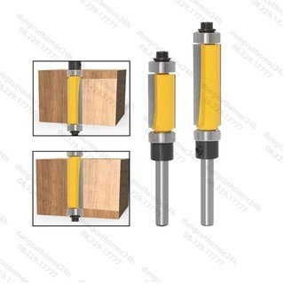 Mũi soi gỗ - mũi phay gỗ thẳng 2 bi trên dưới soi bi ngược lấy nền cốt bé 6.35mm Vàng MST2B-V-TQ 
