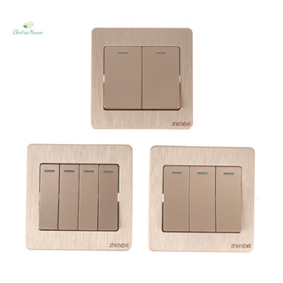 [Nhà Điện] Công Tắc Treo Tường Vàng 1 / 2 / 3 / 4 Gang 1Way Nút Đèn Tường Bật / Tắt Nút Nhấn mới