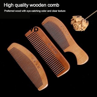 2 Lược Chải Tóc, Lược Chải Răng Mịn Chống Tĩnh Điện, Dụng Cụ Tạo Kiểu Tóc Chất Lượng Cao Đầu Massage Thủ Công Lược Gỗ Đào Dụng Cụ Chăm Sóc Tóc Phụ Kiện Làm Đẹp