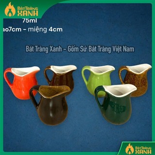 Bình sữa 75ml gốm sứ Bát Tràng - Rót sữa nhà hàng, Nhiều màu gốm sứ cao cấp Bát Tràng