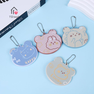  Tdiepf  Lược Mini Hoạt Hình Có Gương Lược Du Lịch Di Động Gấp Đầu Nhựa Bàn Chải Động Vật Dễ Thương Lược Túi Mặt Dây Chuyền Lược Bé Gái Trẻ Em Quà Tặng MỚI 