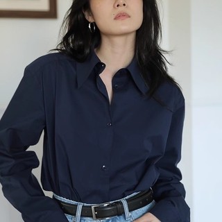Studiofun Pháp Retro Áo Sơ Mi Trắng Nữ Xuân Thu 2024 Phong Cách Mới Lớp Bên Trong Rời Áo Sơ Mi Xanh