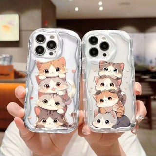 Ốp Lưng Dành Cho Samsung A54 A15 A14 A13 A05S A05 A24 A53 A04e A04s A10s A20s A30s A21s A02s A51 A52s A10 A11 A12 A23 M11 M12 Bốn Mèo Xếp Chồng Mềm Vồng Cạnh Bao HOSTR