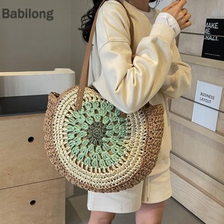  Túi rơm tròn mùa hè Túi đeo vai đi biển Túi xách du lịch ngày lễ dành cho nữ